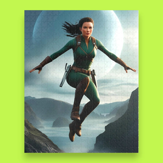 Lara Croft Action Themed Puzzle Board